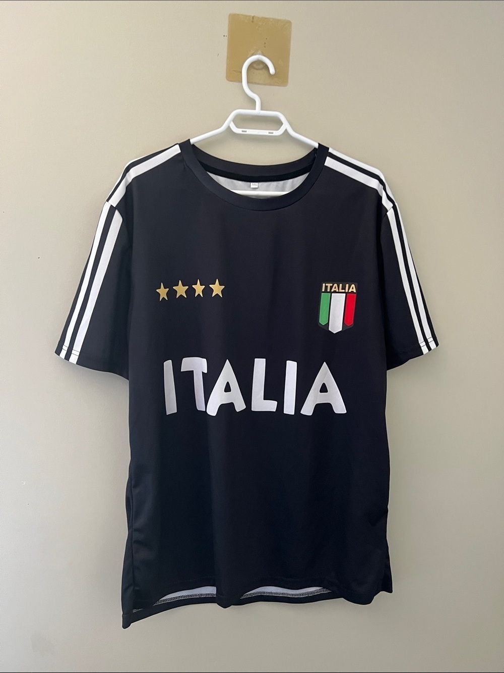 Italia Soccer Jersey XXL Black Football Fan Shirt Short Sleeve
